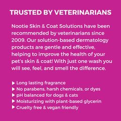 Nootie Pet Shampoo wet dog coat shows thorough, gentle cleansing for dry skin.
