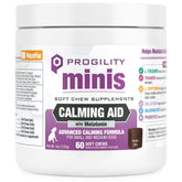 Nootie Progility Mini Calming bottle closeup highlighting calming formula and NASC quality.