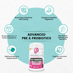 Nootie Progility soft chews in jar showing tasty probiotic support