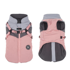 Norbi all-weather dog coat with harness shows waterproof shell for rainy walks