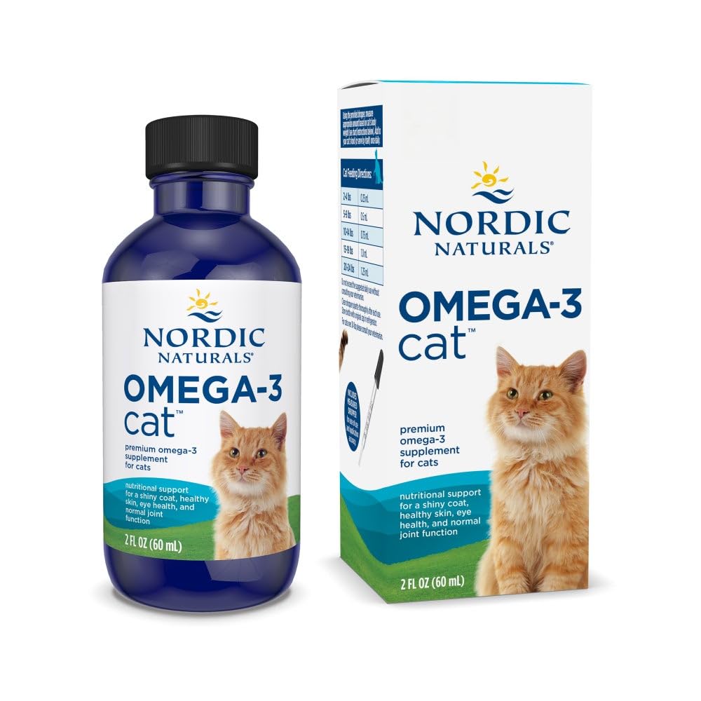 Nordic Naturals Omega-3 para gatos, botella, apoyo para salud general del gato.