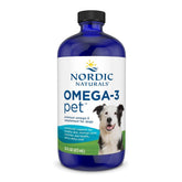 Nordic Naturals Omega-3 Pet 16oz bottle promotes heart and immune support for dogs.