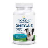 Nordic Naturals Omega-3 Pet bottle front for heart and coat support.