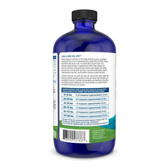 Nordic Naturals Pet Cod Liver Oil bottle label highlighting EPA and DHA