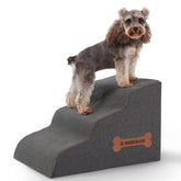 Nordjager dog stairs top view show stable non-slip steps for easy bed access.