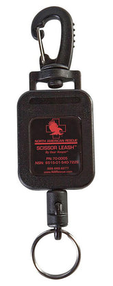 North American Rescue retractable scissor leash with clip for secure field access