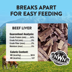Beef liver treats bite-sized pieces ready for pets from Northwest Naturals.
