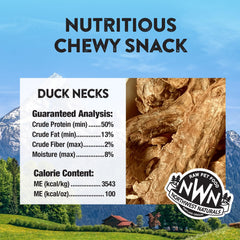 Serving bowl with Northwest Naturals duck neck treats, bite-sized for easy portioning.