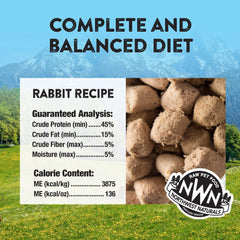 Northwest Naturals rabbit cat serving image demonstrates daily feeding ease for kittens and cats.