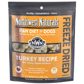 Northwest Naturals freeze-dried turkey dog food bite-sized nuggets close-up—training rewards flavor.