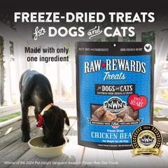 Northwest Naturals 1-ingredient chicken heart highlights simple, nutritious pet snack.