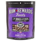 Northwest Naturals Raw Rewards pork liver treats in bowl provide tasty dog and cat rewards.