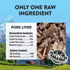 Northwest Naturals Raw Rewards pork liver close-up showcases premium ingredients in every bite.