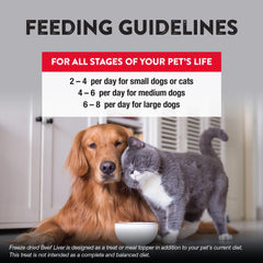 USA-made Northwest Naturals label on beef liver treats for pets.