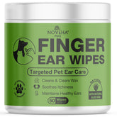 NOVEHA dog ear wipes box front showing 50 wipes for easy dog ear care.