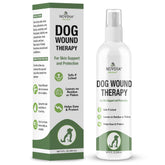 NOVEHA dog wound therapy spray bottle shows clear formula for quick drying and irritation relief.