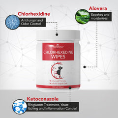 NOVEHA Pet Wipes finger folds detail for quick on-the-go care.