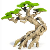 Novelsite cliff bonsai trees with faux moss as calming centerpiece in aquarium
