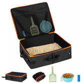 NOVOLAB cat enclosed travel litter box lid keeps odors contained during trips