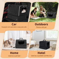 NOVOLAB cat travel-litter-box with scooper for quick cleanup.