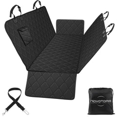 Novotopia dog seat cover back seat fully expanded protects upholstery from spills and dirt