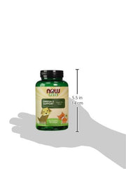 Closeup of NOW Pets Omega-3 softgels shows clear capsules rich in omega fatty acids.