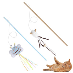 NOWFRESH cat wand bee toy with jingling bell for active play.