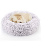 NOYAL Calming Donut Bed front view showcases a secure cuddle with raised rim.