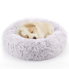 NOYAL Calming Donut Bed front view showcases a secure cuddle with raised rim.