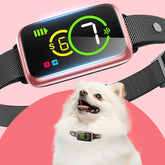NQQHNN 1S Stop Bark Collar worn on a dog's neck for humane calm training