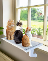 NRYDEPET Heavy-Duty Window Sill Perch XL assembly demonstrates rugged all-metal frame for big cats.
