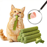 NSWXZDS cat grass teething stick closeup emphasizes dental care texture and natural ingredients