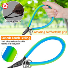 NTR Dog Long Leash pink shows soft rubber handle for comfortable, non-slip grip.