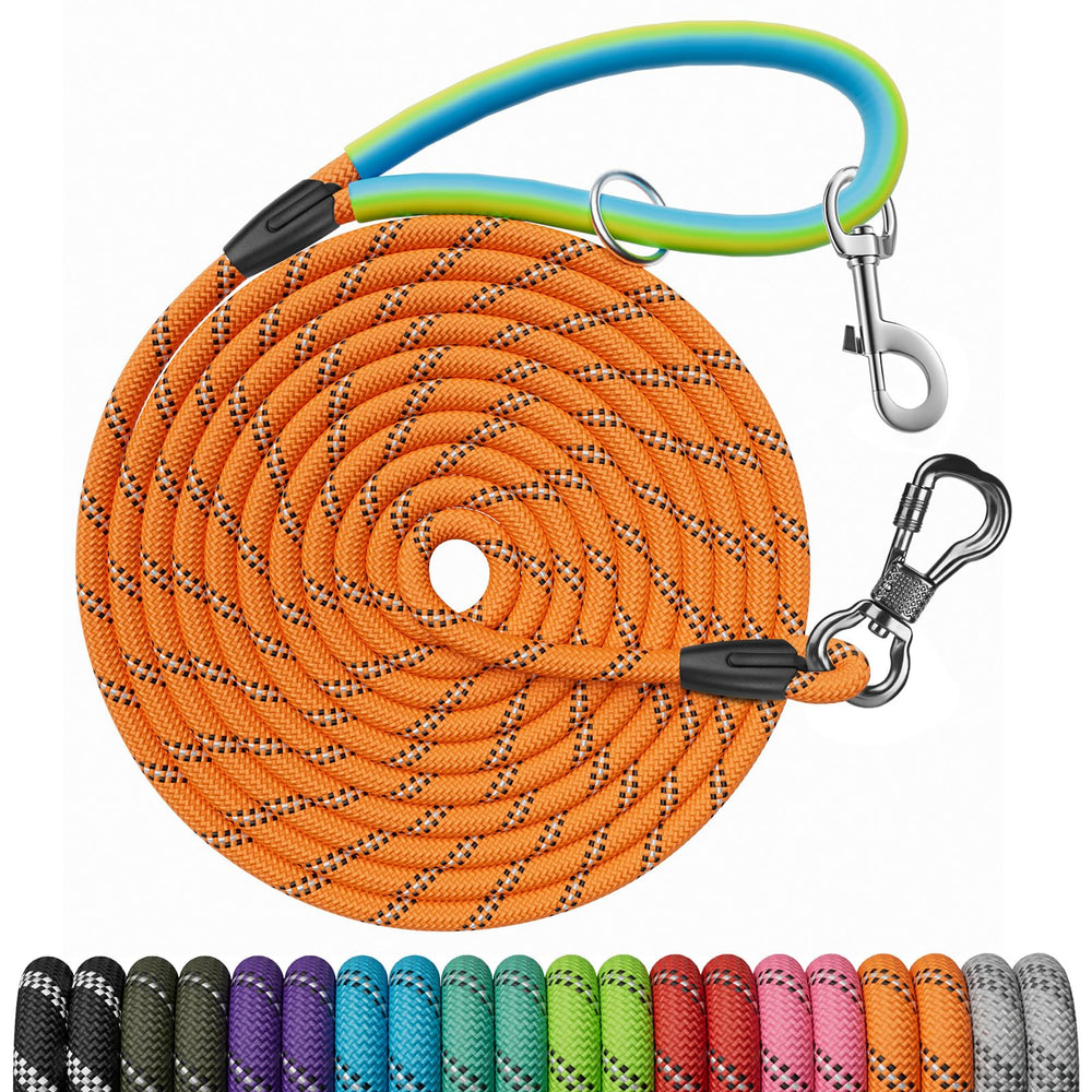 NTR 30ft puppy leash with two swivel hooks enables hands-free training