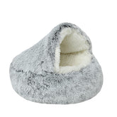NTUQCAW dog cave bed, 20-inch diameter base, ideal for small pets.