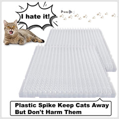 Nuanchu cat repellent mats on sofa show invisible spikes deterring climbing.