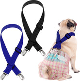 Nuanchu dog diaper suspenders pink-blue securely holds diapers