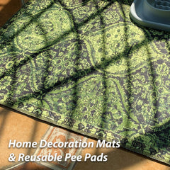 nunubaby washable pee pad 24x48 non-slip back keeps pad secure during use.