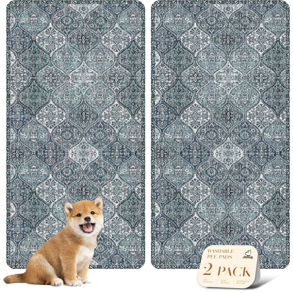 nunubaby washable pee pad non-slip backing keeps crate secure and floors clean.