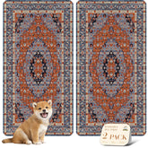 nunubaby washable pee pads in red floral pattern protect floors during crate training