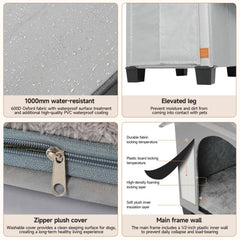 NUROMY elevated legs dog house shows sturdy support and improved air circulation.
