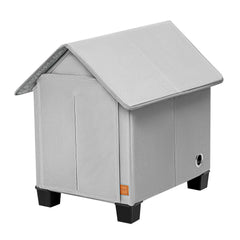 NUROMY insulated dog house outdoor with warm mat for small pets in cold weather.