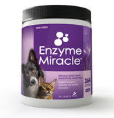 Nusentia Enzyme Miracle tub front showing the powder formula for pet digestion support.