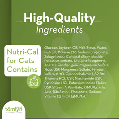 Tomlyn Nutri-Cal cat eating scene illustrating palatable gel on food
