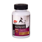 Nutri-Vet Aspirin for Dogs bottle front shows liver-flavored chews for easy administration and joint support.