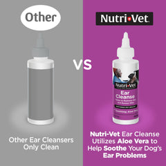 Nutri-Vet Ear Cleanse shows canal cleansing during routine care
