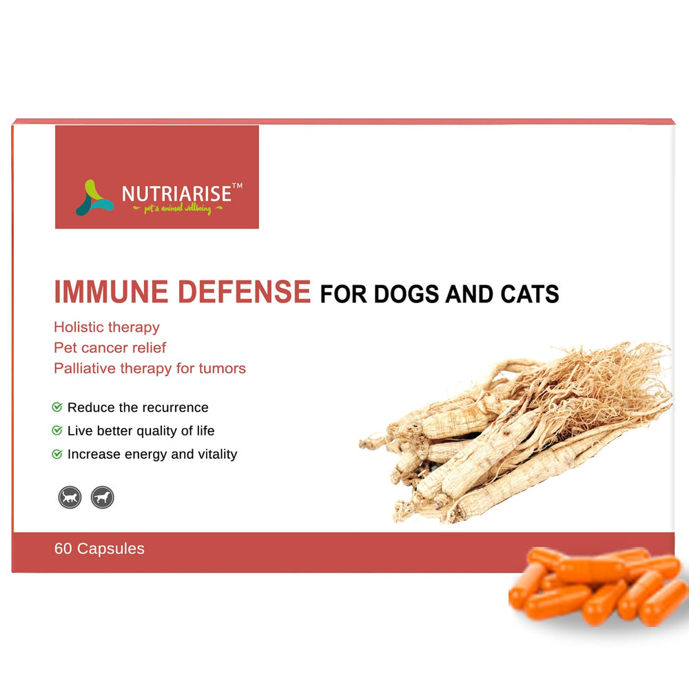 NUTRIARISE Immune Defense bottle on shelf, ready for pet immune support.