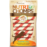 NutriChomps 6-inch twist chicken flavor chew boosts tasty digestion and dental play.