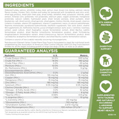 NutriSource Element Coastal Plains bag ingredients panel highlights grain-inclusive and protein-rich