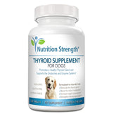 Nutrition Strength Thyroid dog bottle front promotes natural thyroid support for dogs.